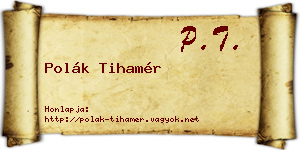 Polák Tihamér névjegykártya